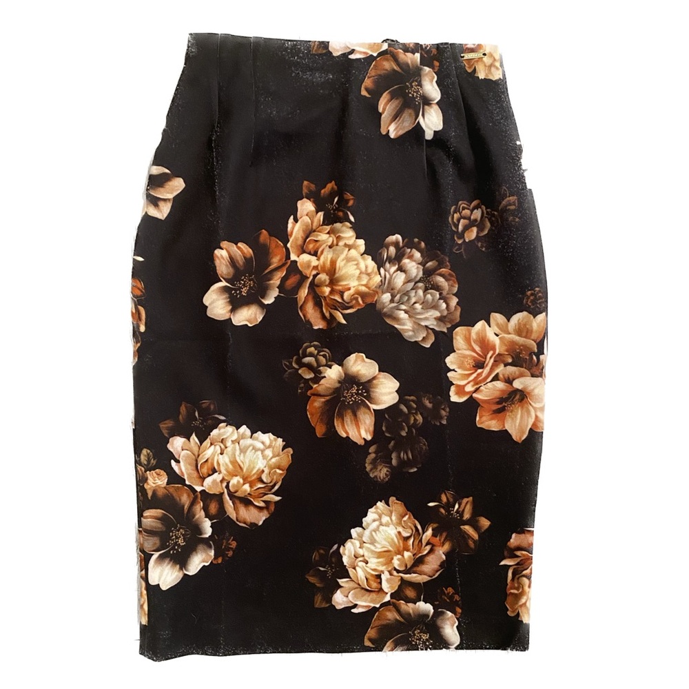T Tahari Black Floral Pencil Skirt - XS